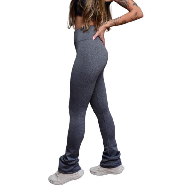 Imagem de Calça Leg Legging Flare Feminina Poliamida Suplex Boca de Sino Cintura Alta