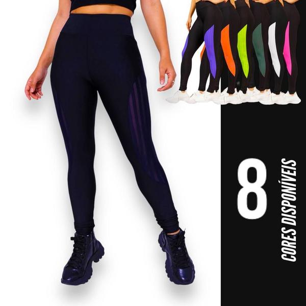 Imagem de Calça Leg Legging REDINHA Cintura Alta Fitness Treino Casual Corrida Academia Cores 654