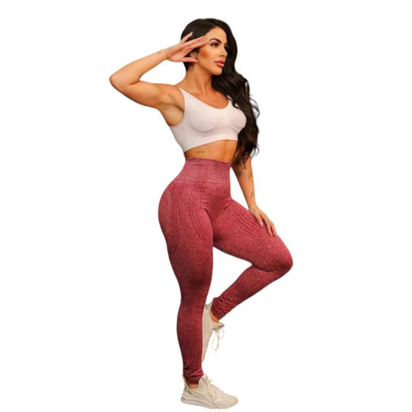 Imagem de Calça Leg Legging TEXTURIZADA LEVANTA BUMBUM Cintura Alta Fitness Treino Corrida Academia 878