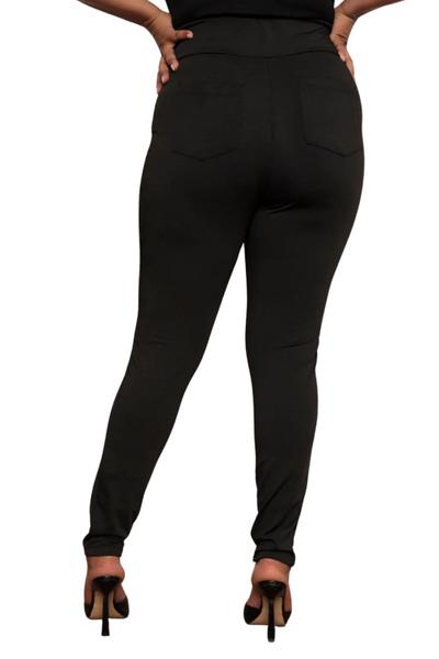 Imagem de Calça Leg Montaria Flanelada Com Recortes em Cirrê Plus Size