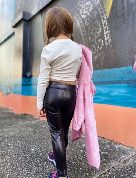 Calça leggiing cirre preta luxo - mini princess Imagem de Calça leggiing cirre preta luxo