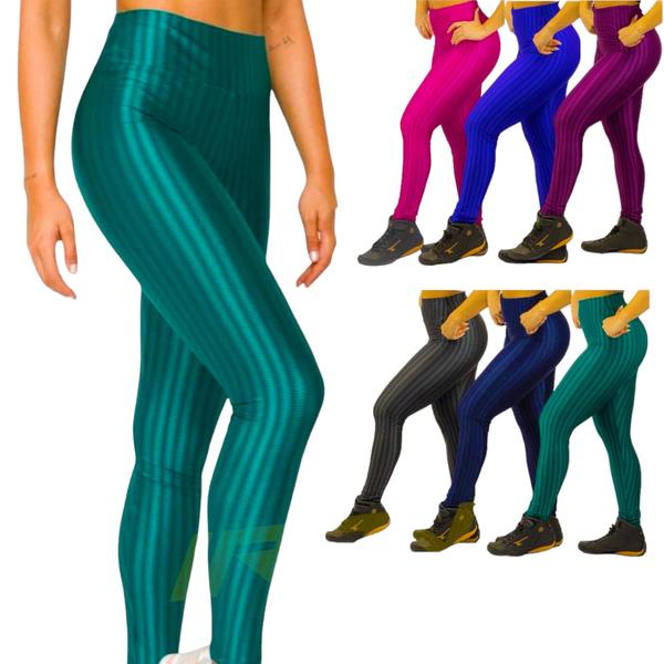 Imagem de Calça Legging 3D POLIAMIDA Leg Fitness Academia Corrida Yoga Cós Alto Feminina 564