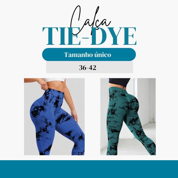 Imagem de Calça Legging Academia Esportiva Tie Dye Cintura Alta Yoga