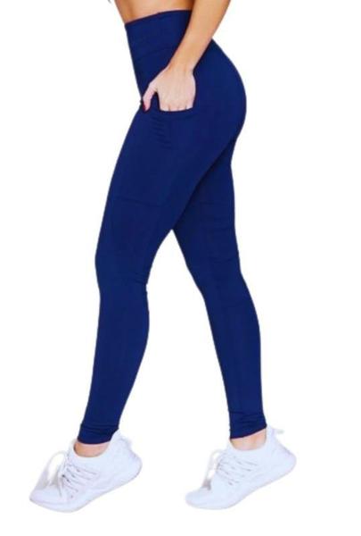 Imagem de Calça Legging Academia Power Cós Alto Bolsos Laterais Fitness