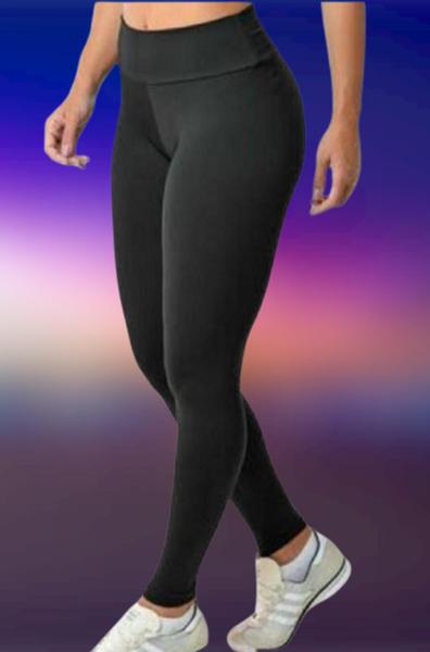 Imagem de Calça Legging Academia Preta Suplex Basica Cintura Media pp,p,m,g,gg,g1