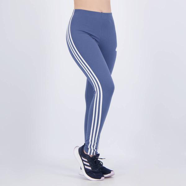 Imagem de Calça Legging Adidas Future Icons Três Listras Feminina Azul