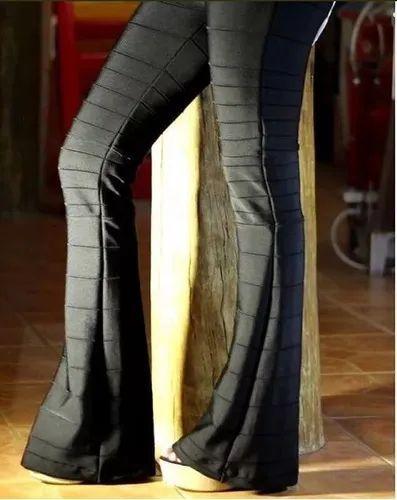 Calça Legging Bandagem Flare boca de sino Cintura Alta Compressão