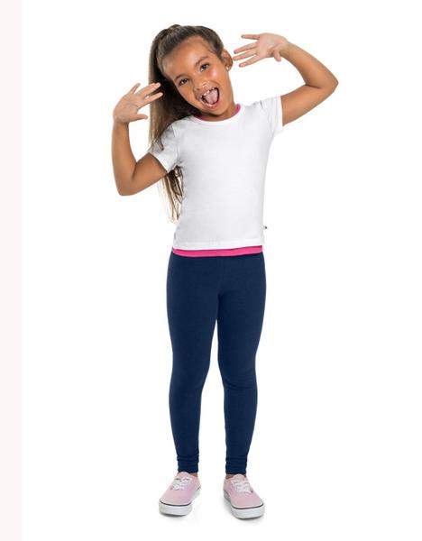 Imagem de Calça Legging Básica Infantil Menina Azul Brandili