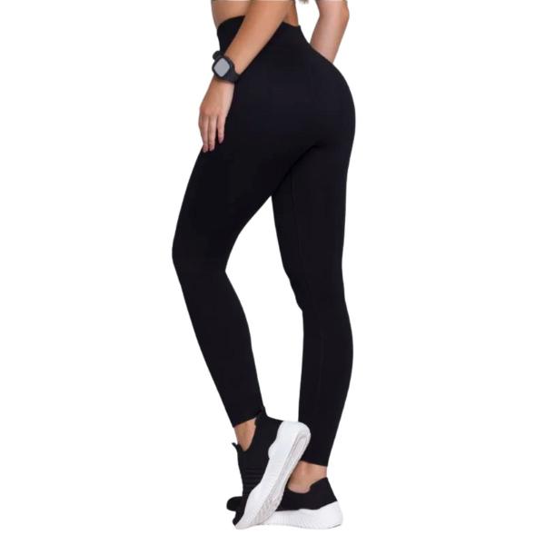 Imagem de Calça Legging Básica Preta Sem Costura Fitness - Selene