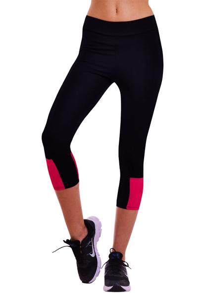 Imagem de Calça Legging Capri Fitness em Power Suplex Detalhe Rosa