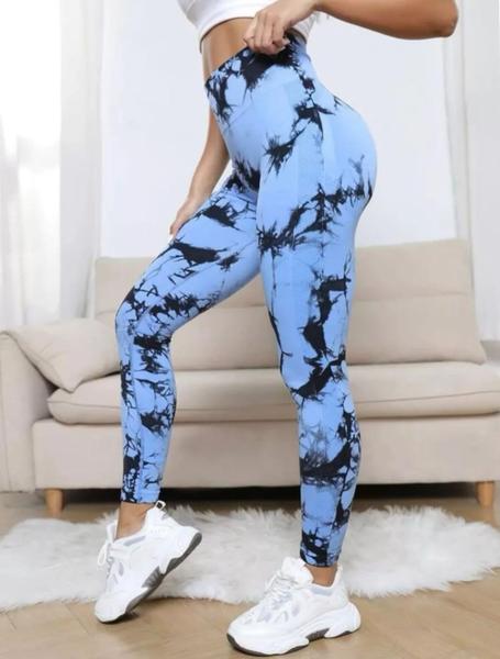 Imagem de Calça legging cintura alta levanta bumbum-esportiva - marmorizada -academia- yoga