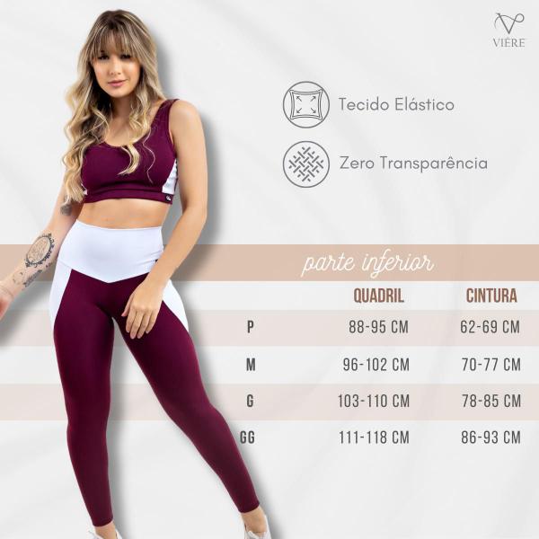 Imagem de Calça Legging Cós Alto Não Fica Transparente com Bolso Viére