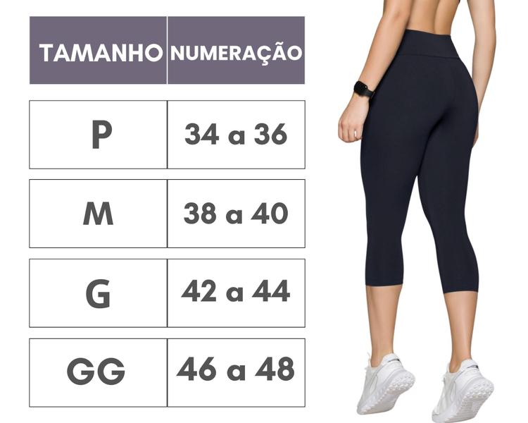 Imagem de Calça legging curta capri-corsário sport fitness-qualidade