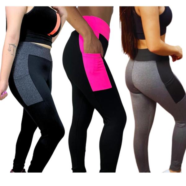 Imagem de Calça Legging De Academia Com Bolso Lateral e Costura Reforçada Zero Transparência