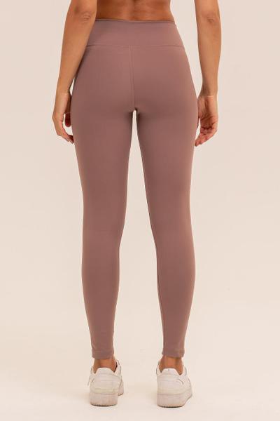 Imagem de Calça Legging de Academia Marrom Avelã Caramelo Terroso Chique Estiloso Elegante True