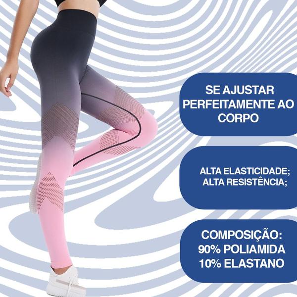 Imagem de Calça Legging Degradê Academia Fitness Feminina Sem Costura