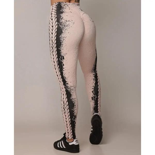 Imagem de Calça Legging Empina Bumbum de Jacquard Náutico Rosê