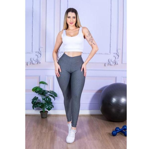 Imagem de Calça Legging Esportiva Academia Feminina Poliamida Elástica Secagem Rápida