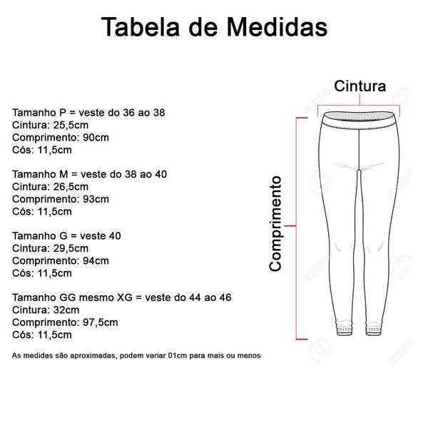 Imagem de Calça Legging Estampada Sortida Tamanho G - Kit Com 10Un