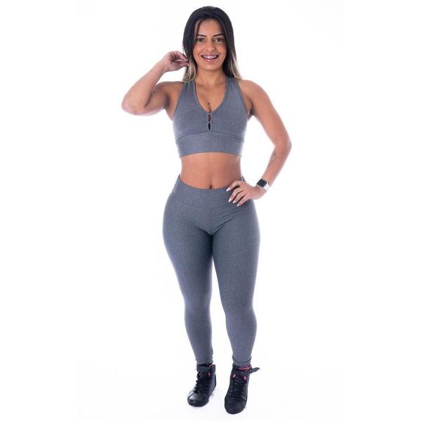 Imagem de Calça Legging Feminina Academia Suplex com Cós Largo Sem Transparência Cintura Alta com Compressão