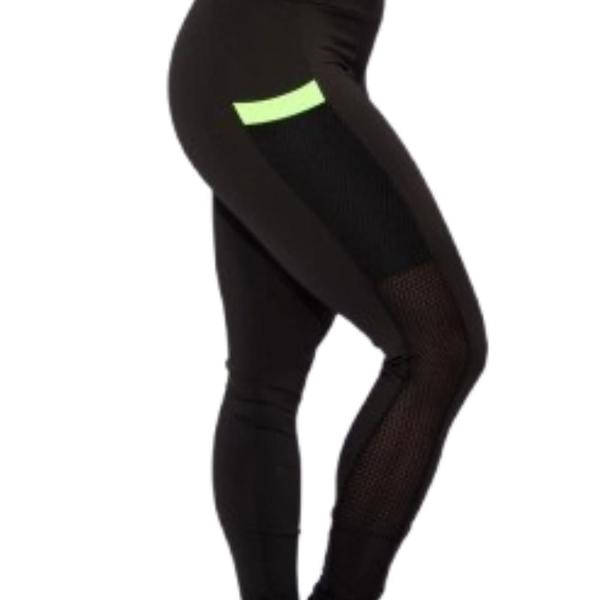 Imagem de Calça Legging Feminina De Academia Com Bolso Lateral Cintura Alta Fitness Zero Transparência