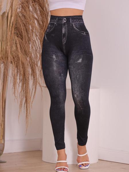 Imagem de Calça legging feminina fake jeans .