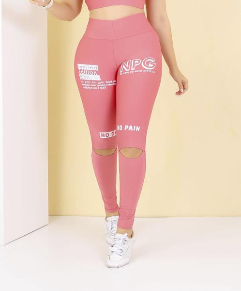 Imagem de Calça Legging Feminina Fitness Corte no Joelho Academia