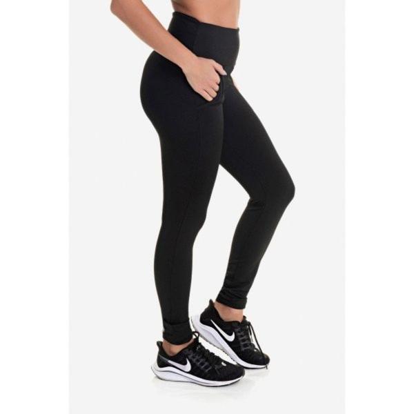 Imagem de Calça Legging Feminina Jogger Leg Suplex Peluciada Bolso Cintura Alta