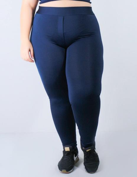 Imagem de Calça Legging Feminina Plus Size Azul Marinho com Bolsos 