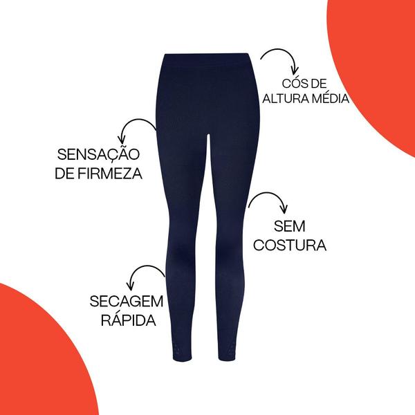 Imagem de Calça Legging Feminina Sem Costura Sport Trifil Cós Médio