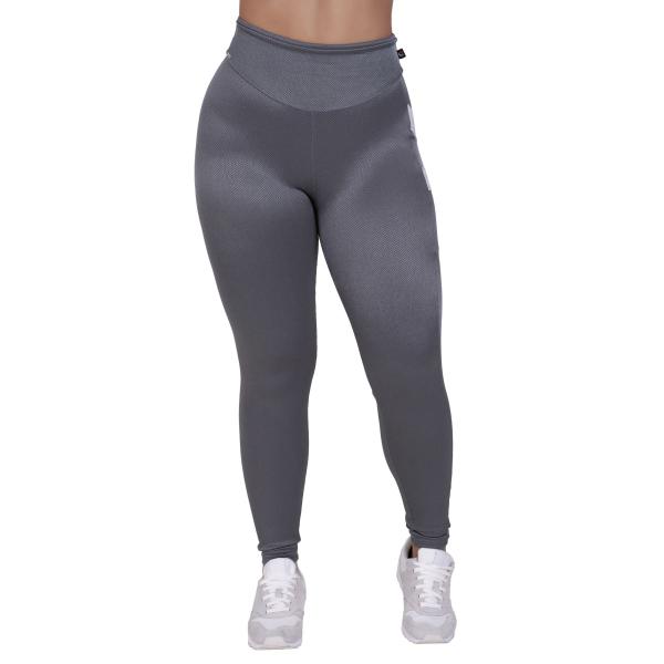 Calça Legging Fitness Bolso Recortes Poliamida Fio Brilho - ORBIS FITNESS Imagem de Calça Legging Fitness Bolso Recortes Poliamida Fio Brilho