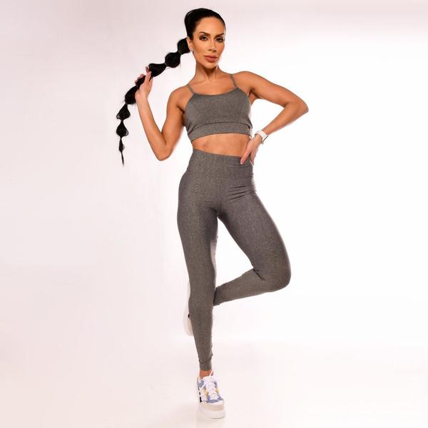 Imagem de Calça Legging Fitness Cintura Alta Cinza