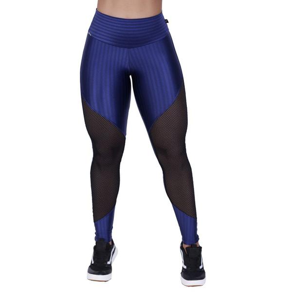 Imagem de Calça Legging Fitness Feminina Cirrê 3D Recortes Tela Cós Alto Orbis