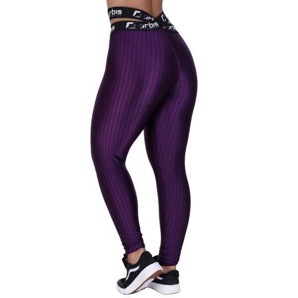 Imagem de Calça Legging Fitness Feminino Cós Elástico Transpasse Cirrê 3D Alta Orbis-ROXO