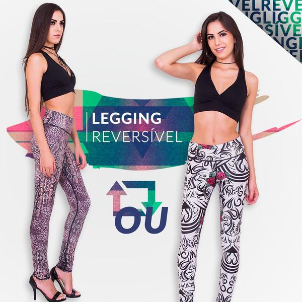 Imagem de Calça Legging Fitness Reversível em Power Suplex 2 faces