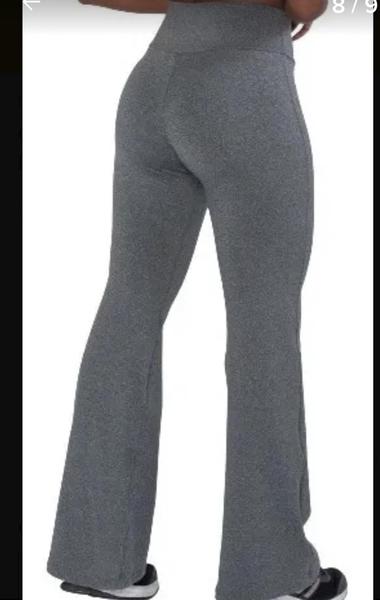 Imagem de Calça legging flaer bailarina suplex  cintura alta cós largo boca de sino academia moda fitness