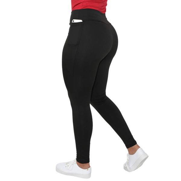 Imagem de Calça Legging Flanelada Feminina Com Bolso Térmica Forrada Suplex Cós Alto