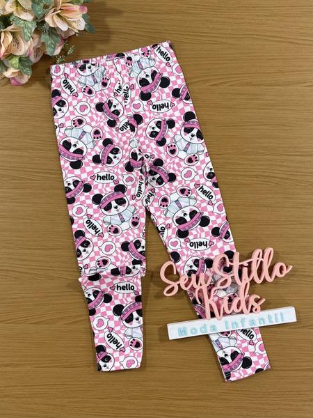 Imagem de Calça Legging Infantil Inverno Térmica Rosa Panda