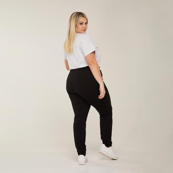 Imagem de Calça Legging Jogger Plus Size K2B Preta Feminina Confortável Cintura Alta