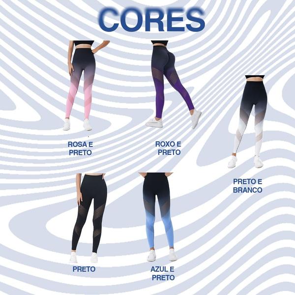 Imagem de Calça Legging Leg Degradê Feminina Sem Costura Para Academia Treino