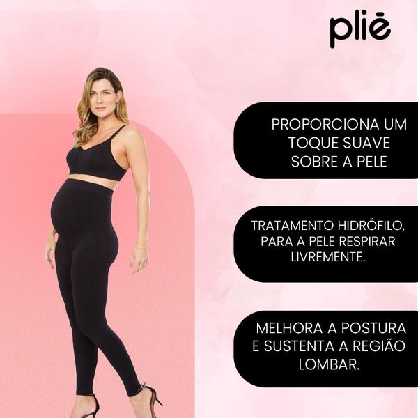 Imagem de Calça Legging Leg Gestante Cintura Alta Linha Maternidade Plié