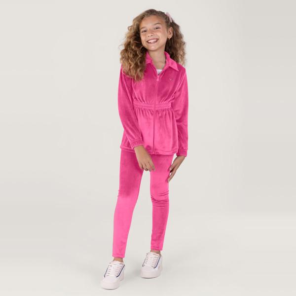 Imagem de Calça Legging Malha Cotelê Infantil Menina Rosa Brandili