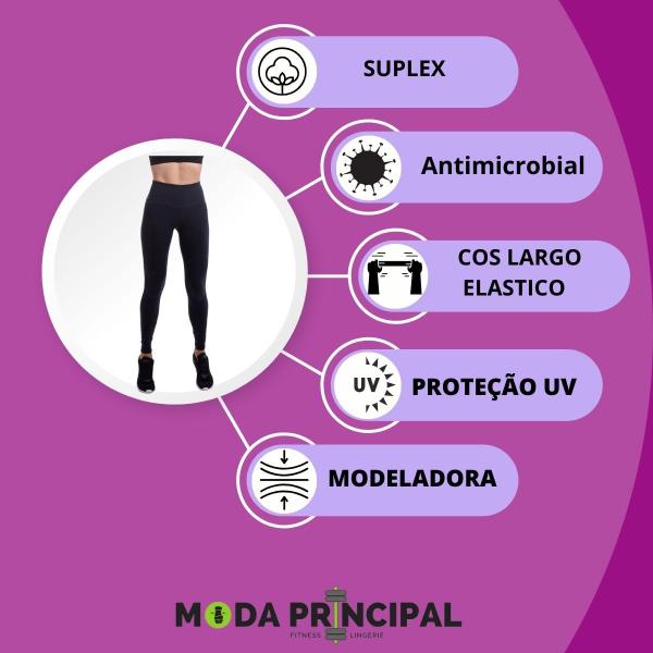 Imagem de Calça Legging Modeladora Feminina Preta Cintura Alta Esbelt