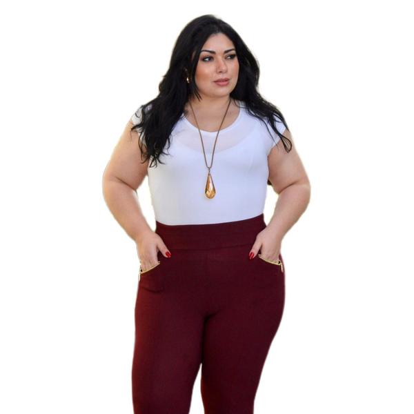 Imagem de Calça Legging Montaria Gorgurão Feminina Plus Size Cintura Alta