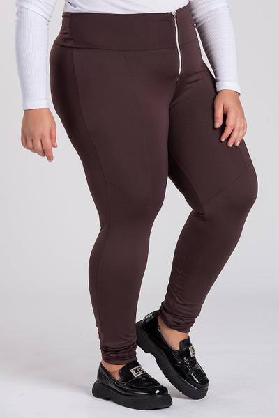 Imagem de Calça Legging Montaria Plus Size em Suplex com Fechamento em Zíper Metalizado - Serena