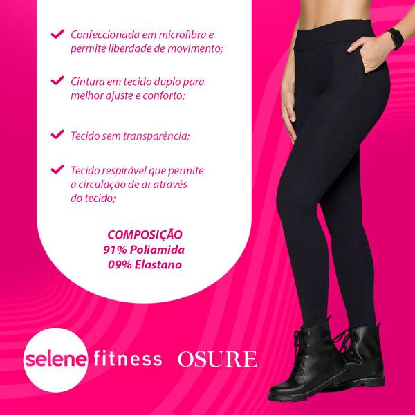 Imagem de Calça Legging Montaria Selene Microfibra C/ Lycra Grossa Leg Feminina Dia a Dia Casual Social Esporte Cintura Média P/ Alta Com Bolso Frontal