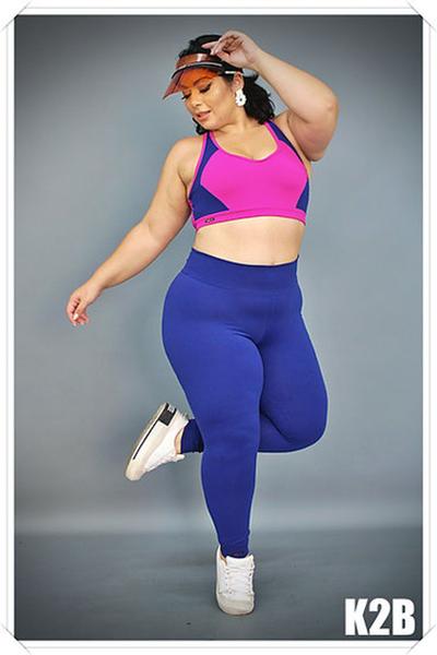 Imagem de Calça Legging Plus Size cintura alta cos largo GG - G1 = G2 - G3