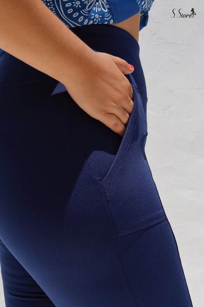 Imagem de Calça Legging Plus Size Montaria Flanelada / Forrada Com Bolsos Frontais