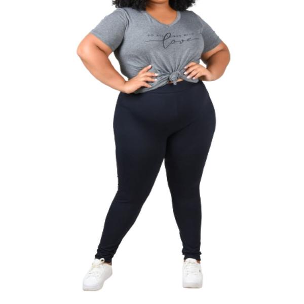 Imagem de Calça Legging Plus Size Preta Feminina Suplex G1 G2 G3