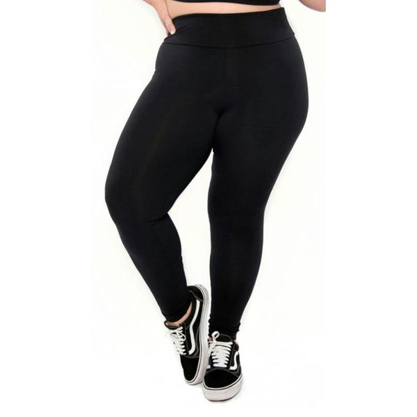 Imagem de Calça Legging Plus Size Suplex Flanelada Zero Transparencia